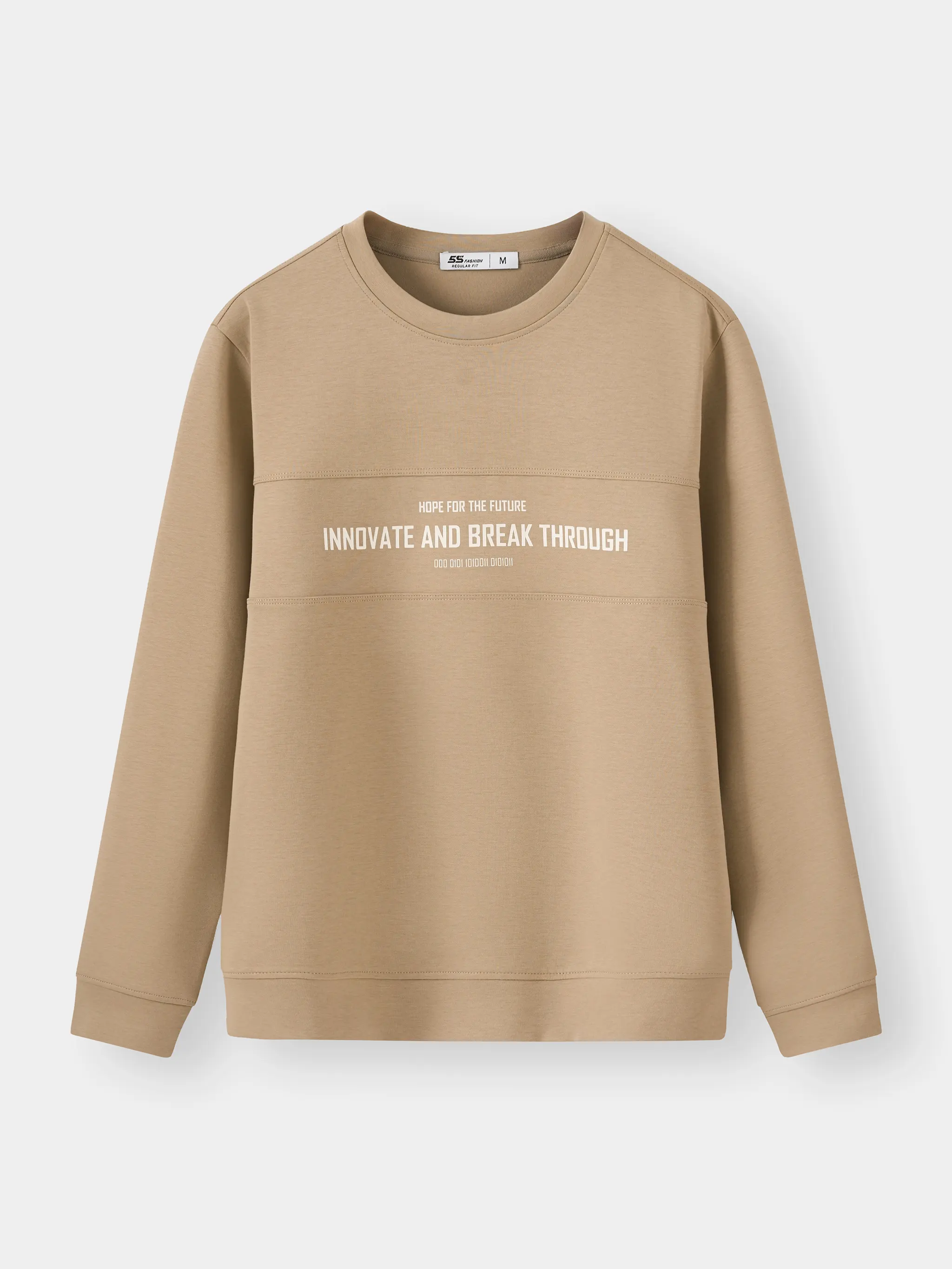 Áo Nỉ Nam 5S Fashion Cổ Tròn In Chữ Phom Regular M0ANI25012