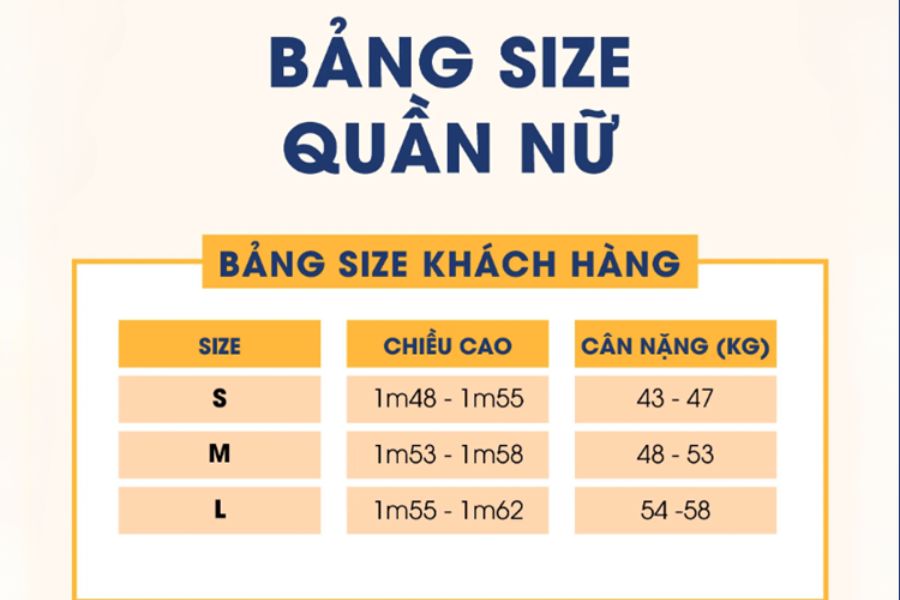 Chọn size quần jean nữ theo số đo cân nặng