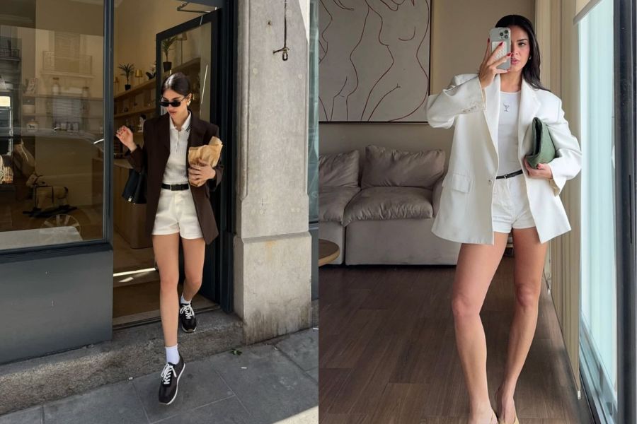 Áo blazer phối quần short