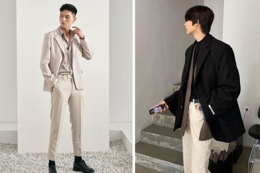 Chỉn chu phong cách cùng bản phối áo sơ mi vải bố nam cùng áo blazer 