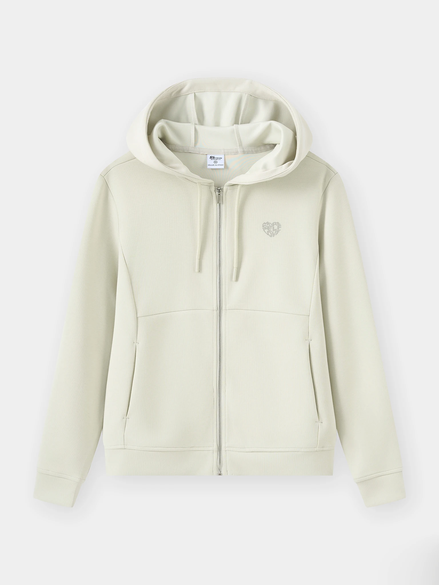 Áo Nỉ Khóa Nữ 5S Fashion Có Mũ In Basic Phom Regular WBAKN25013