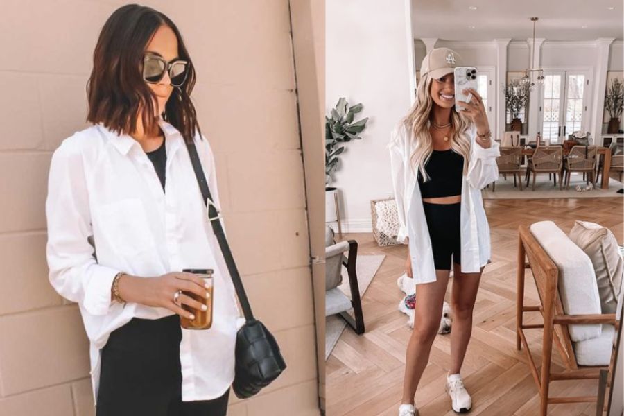 áo sơ mi phối quần biker