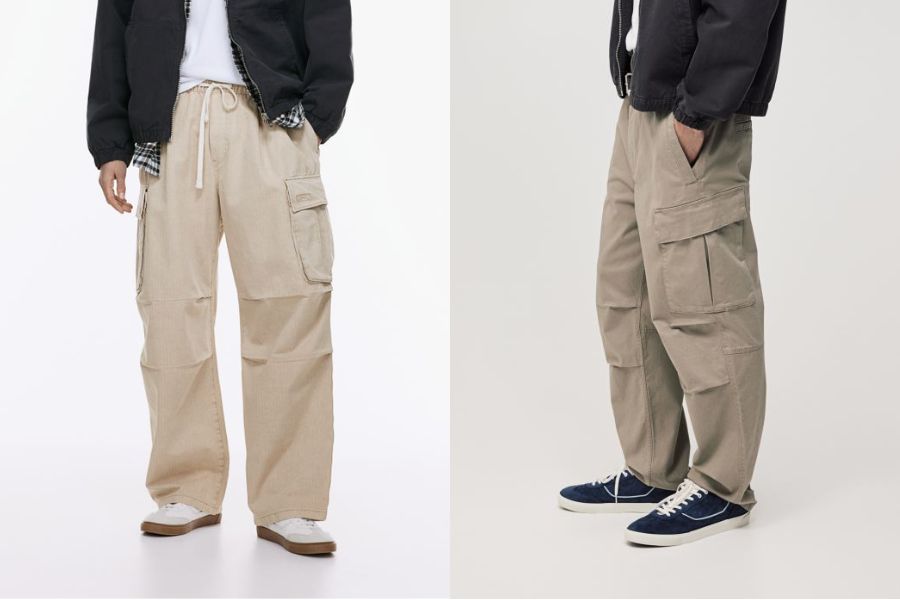 Uniqlo Men'S Wide Leg Cargo Pants