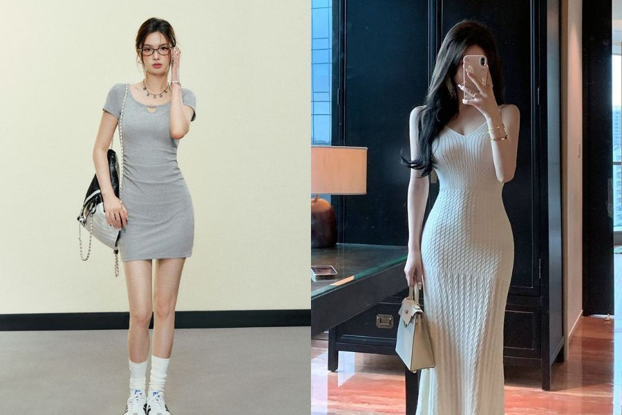 Váy body ôm nhẹ tôn đường cong