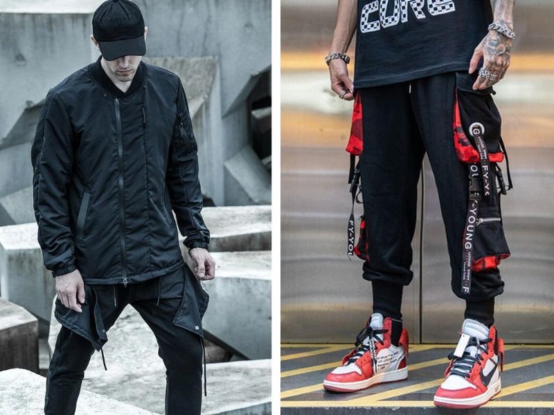 Outfit hiphop theo phong cách Techwear tối giản, tiện dụng
