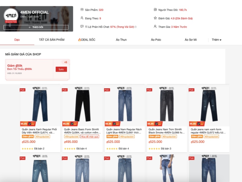 4men - Shop bán quần jean nam đẹp trên shopee basic