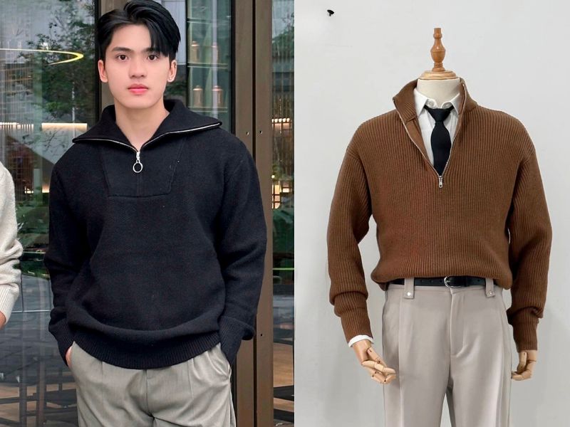 Độc - Menswear cũng cung cấp mẫu áo len cổ lọ nam Hà Nội với phong cách trẻ trung, hiện đại 