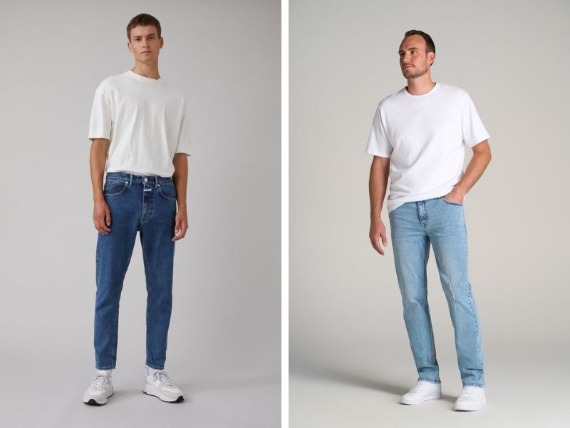 Phối đồ đi uống cà phê cho nam cùng áo thun và quần jeans