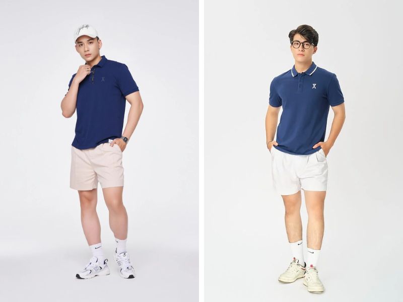  Mẫu áo polo nam màu xanh của Couple TX 