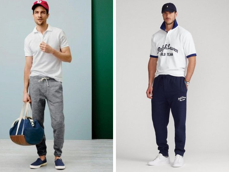 Kết hợp áo polo có cổ với quần jogger nam thanh lịch