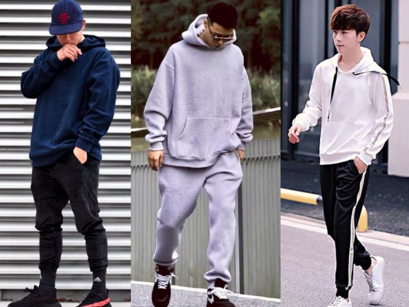 Hoodie kết hợp với Baggy tạo cảm giác thoải mái nhưng vẫn giữ ấm cho cơ thể chàng trai 