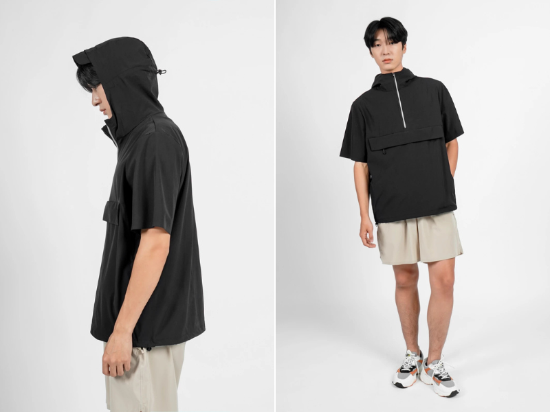 Mẫu áo hoodie tay ngắn có mũ G.U