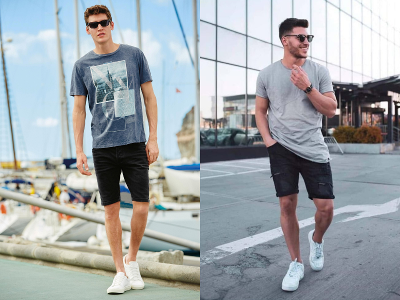 Answering The Question Of What To Wear When Traveling To Europe In The Fall For Guys With How To Combine T-Shirts With Shorts In A Stylish Way