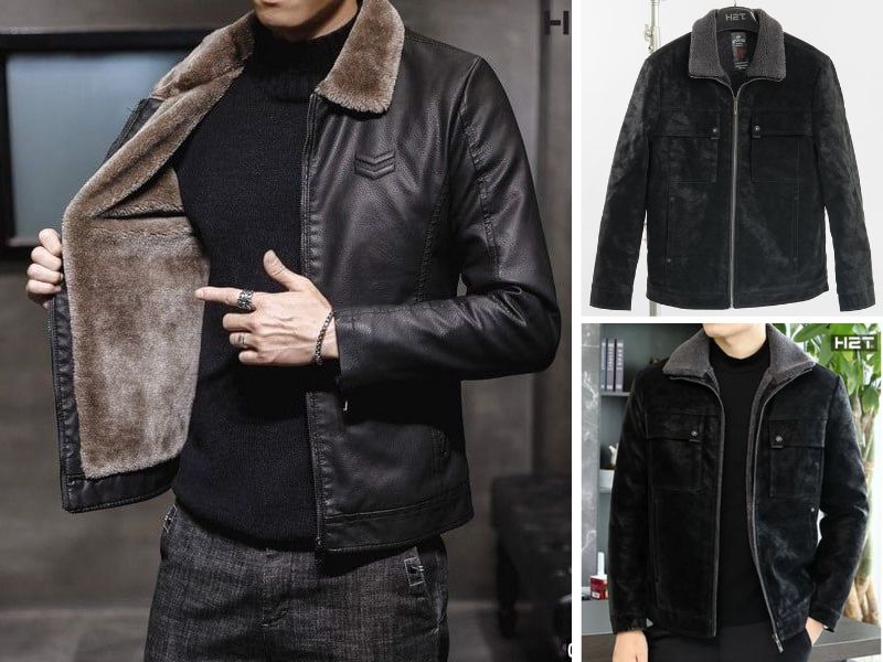 Áo da biker jacket nam H2T