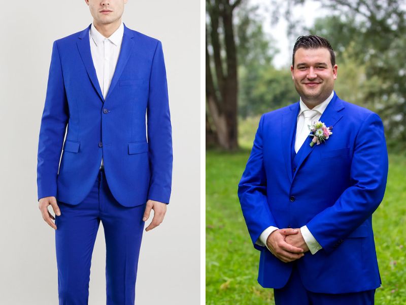 Áo vest cưới nam đẹp màu xanh coban