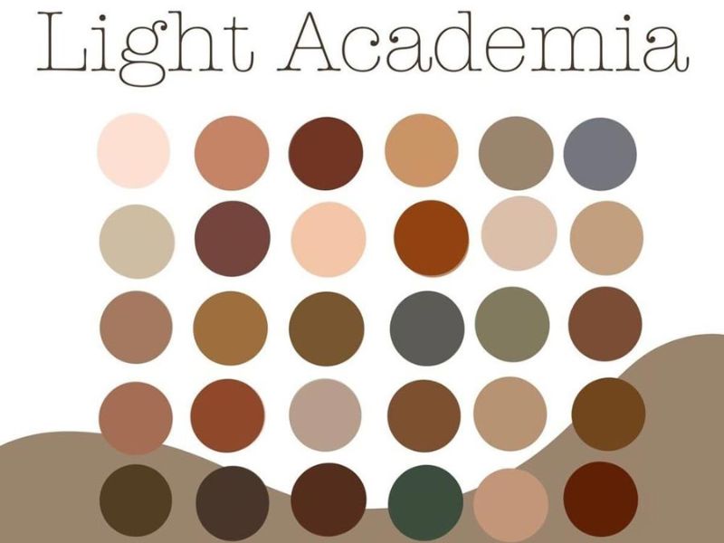 Bảng màu sắc của các trang phục mang phong cách Light Academia