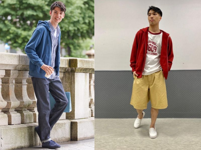 Áo khoác nam nỉ nam có mũ từ Uniqlo