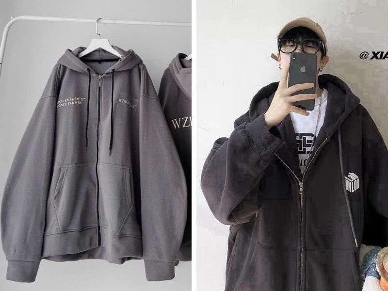 Áo khoác nỉ hoodie nam form rộng