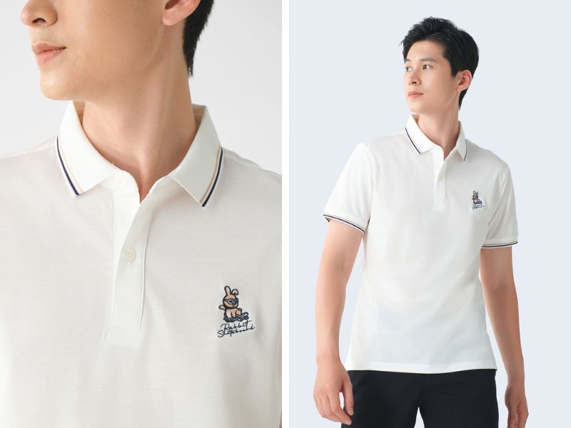 Dệt bo cổ áo polo bằng Cotton