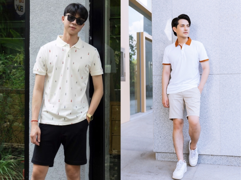 Phối áo polo cùng quần short cho mùa hè