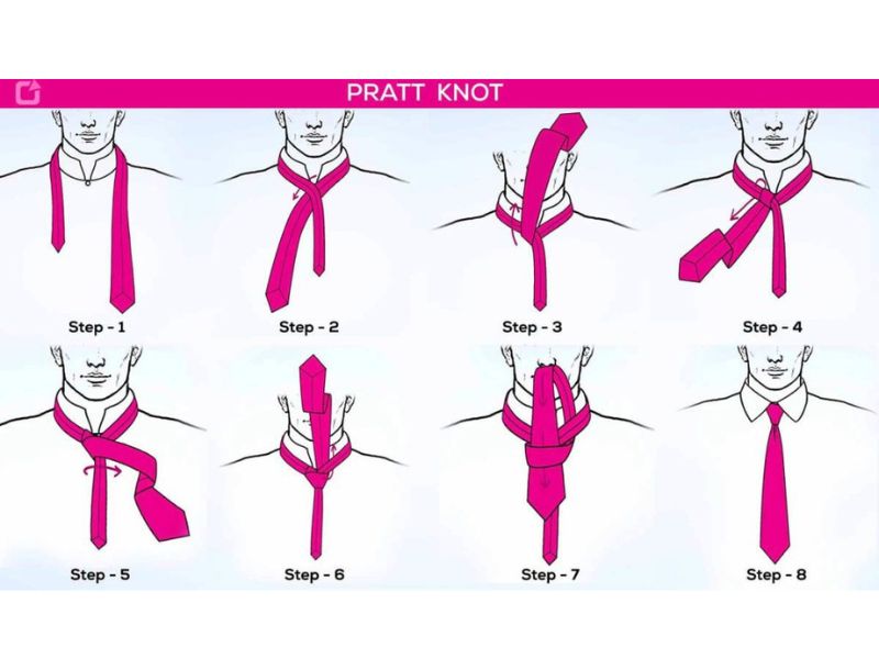 Cách thắt cà vạt chú rể kiểu Pratt Knot