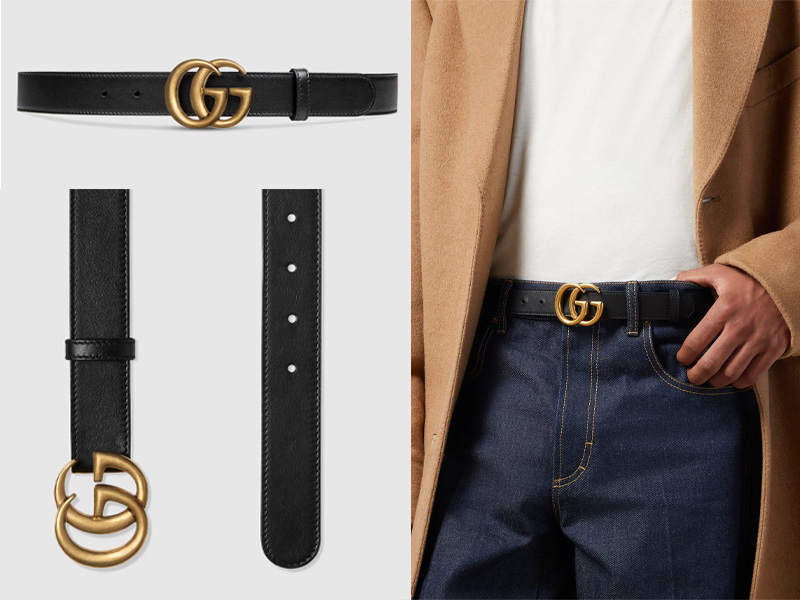 Thắt lưng nam cao cấp Gucci Ceinture En Cuir Avec Boucle Double G