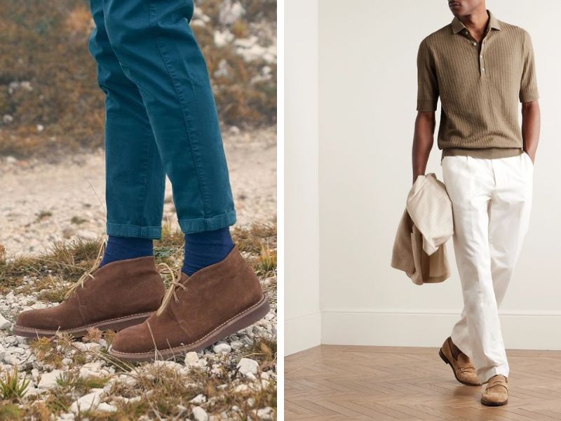 Quần Tây áo Polo mang giày gì? - Giày Desert Boots phóng khoáng