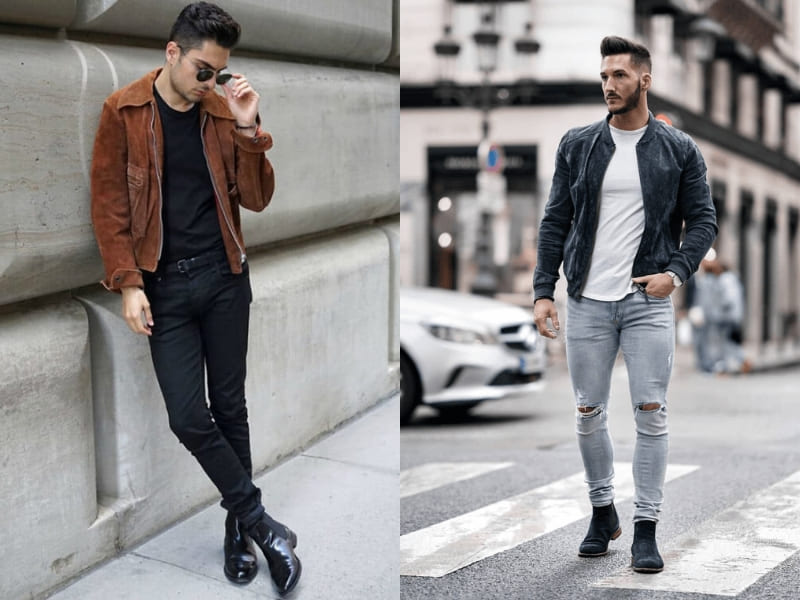 Cách phối quần jean với giày boot nam và áo jacket