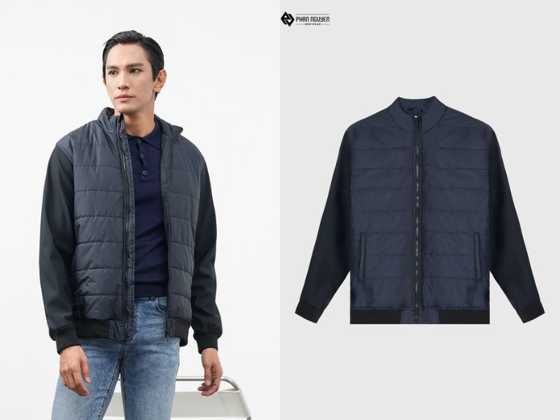 Áo khoác nam 3 lớp chần bông cho nam tuổi 40 của Phan Nguyễn Menswear