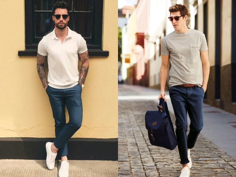 Áo thun là một trong những item dễ dàng phối đồ cùng quần jean nam túi chéo