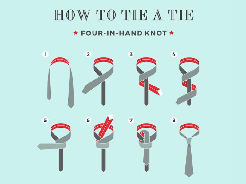 Cách thắt cà vạt kiểu Four in hand