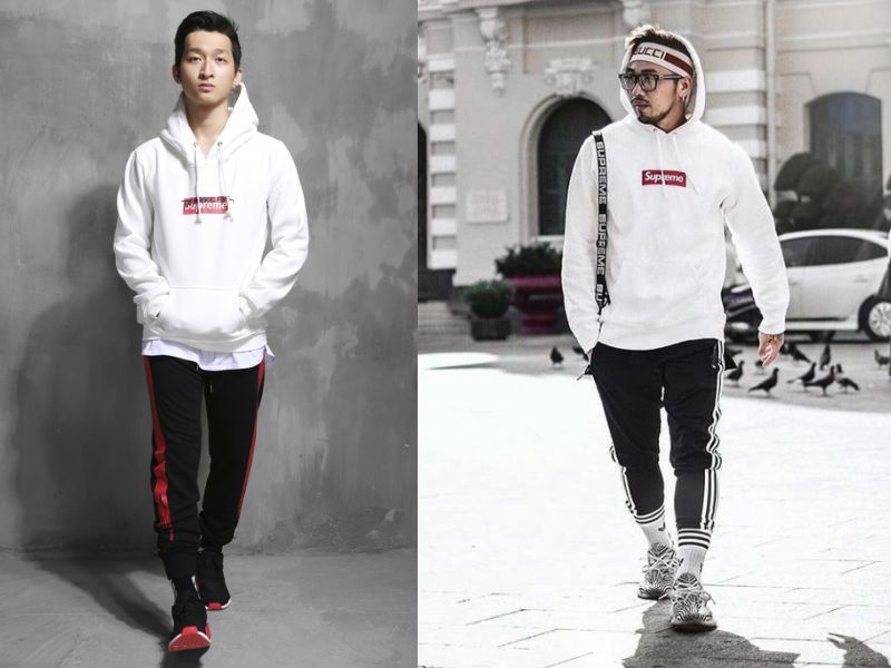 Phối áo hoodie nam với quần thể thao