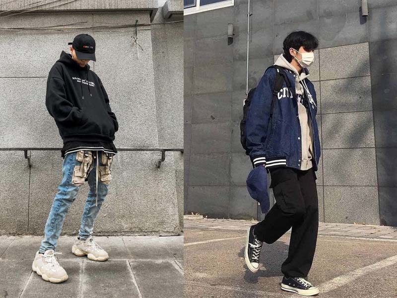 Phối với áo hoodie sẽ tạo ra một bộ trang phục thời trang nam 18 tuổi bụi bặm và có chất riêng