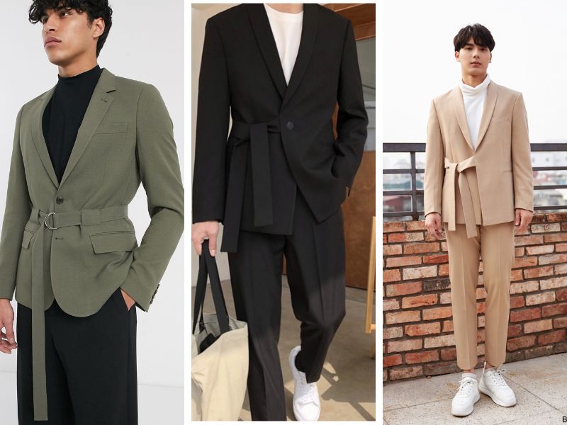 Nhiều anh chàng săn đón thiết kế áo blazer có dây thắt lưng