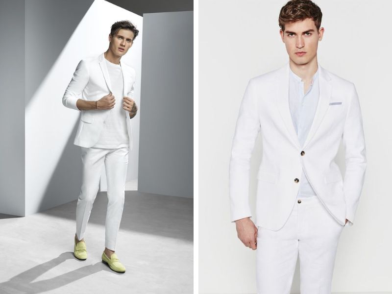 Áo khoác blazer nam ,áo vest nam balzer nam màu trắng phong cách hàn quốc