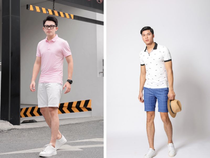 Áo polo nam đi cùng quần short