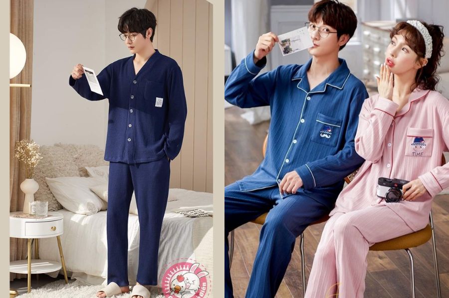 Shop pijama nam ở Hà Nội đa dạng hoạ tiết và thiết kế - Gà Bé & Thỏ Điên