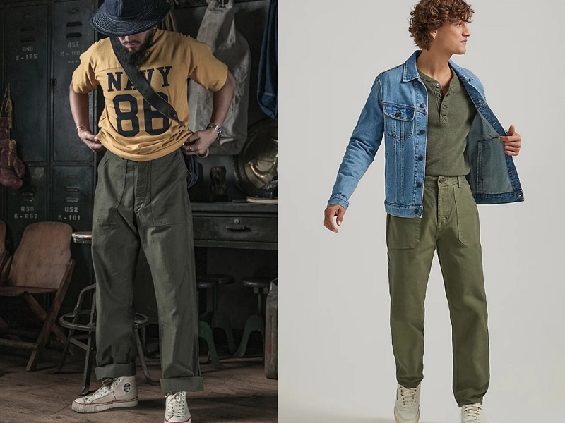 Fatigue pants là gì? Đây là mẫu quần nam có thiết kế đơn giản, đặc trưng với tone xanh rêu