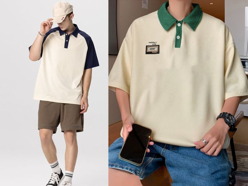 Phối đồ cùng áo polo oversize và quần short