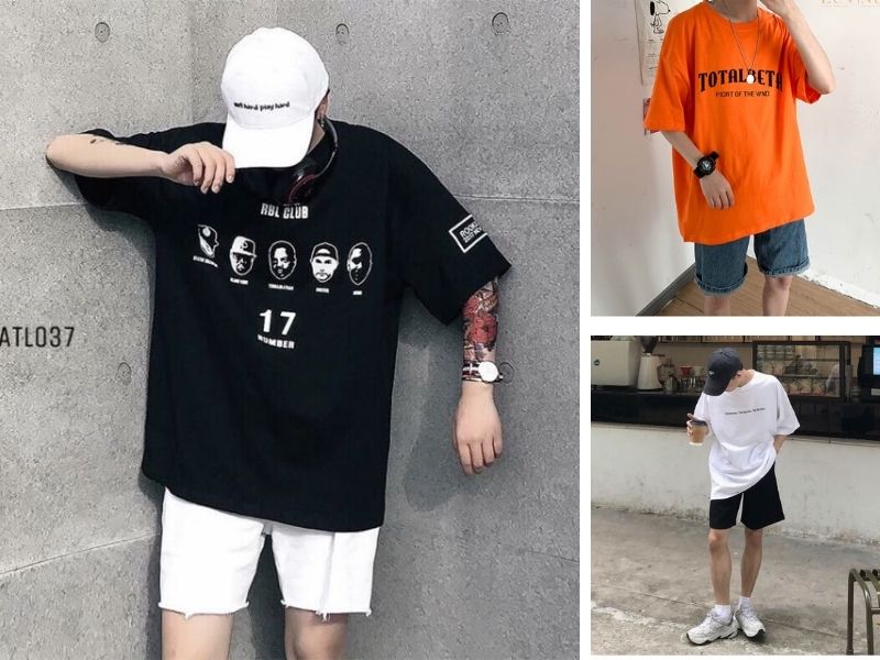 Áo thun nam oversize phối quần short