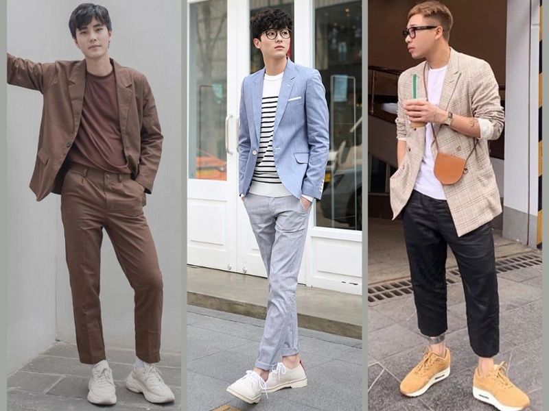 Quần kaki nam Hàn Quốc và Blazer lịch lãm