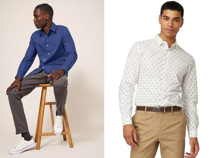 How To Match Polka Dot Shirt With Khaki Pants