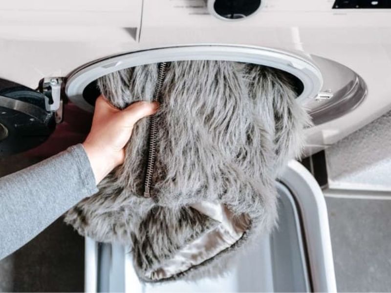 Giặt vải lông thú giả faux fur bằng máy