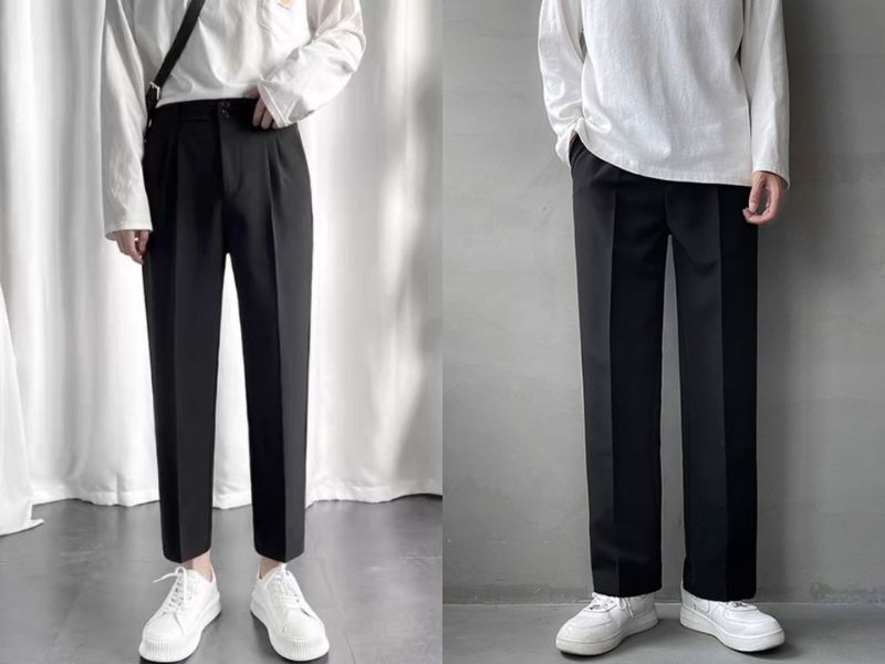 Quần baggy nam Hàn Quốc đen trơn