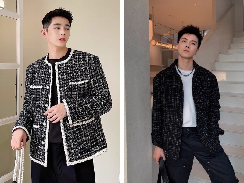 Phối đồ với áo khoác dạ Tweed nam