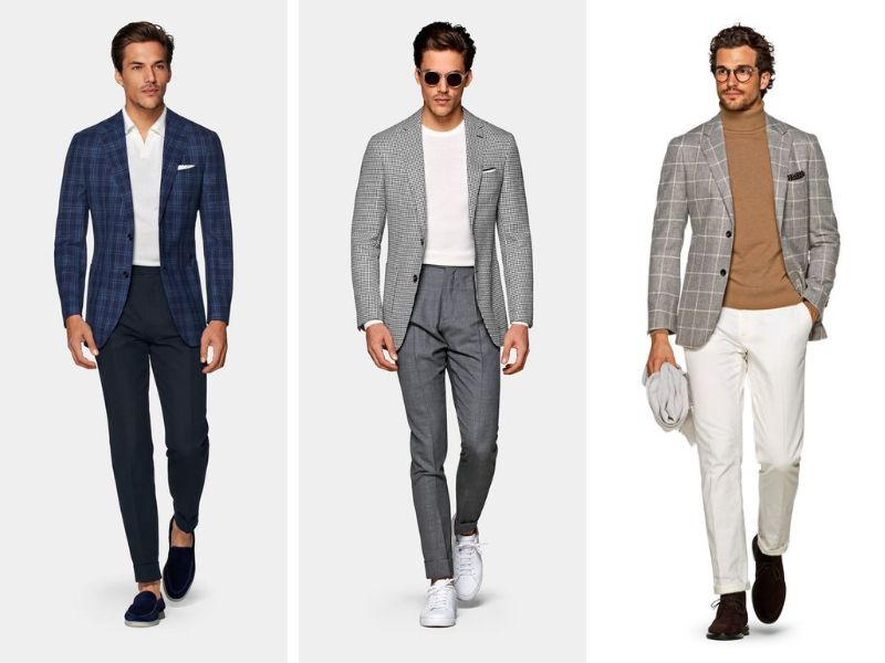 Áo blazer caro và quần chinos