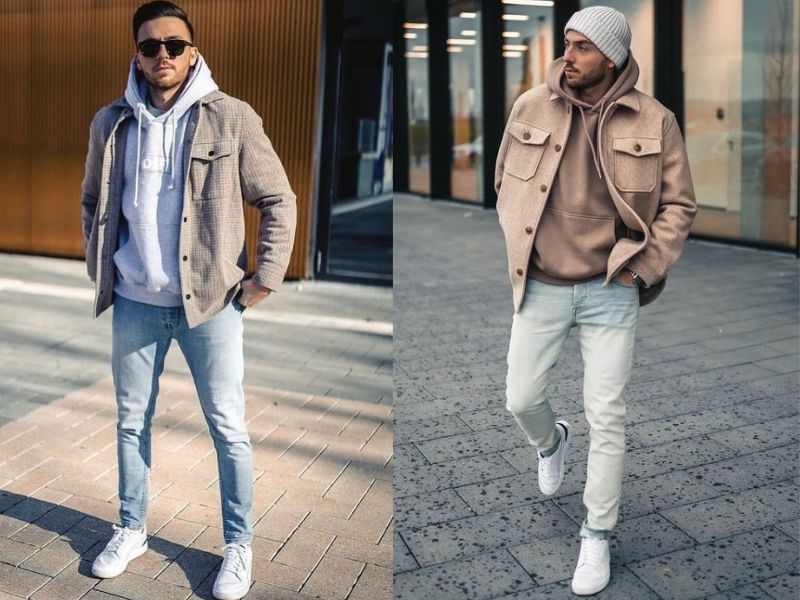 Phối áo nỉ với quần jeans là outdit cực kỳ trendy nhưng vẫn phù hợp trong mùa đông giá rét 