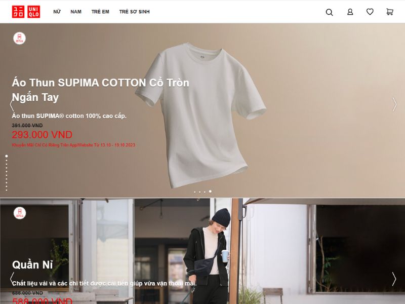Shop thời trang nam online Uniqlo