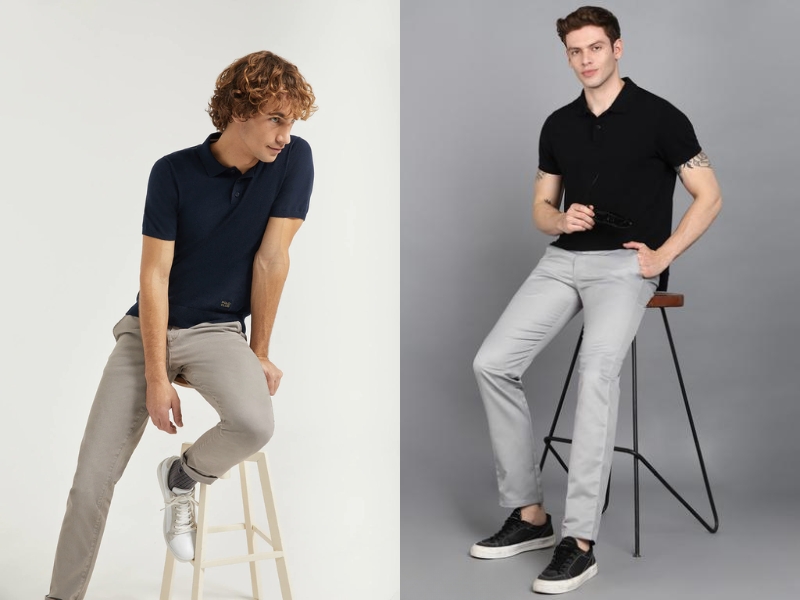 Áo polo kết hợp quần chinos