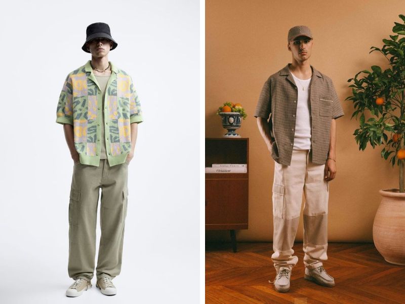 Phối đồ với áo sơ mi oversize nam cùng quần túi hộp mang đậm phong cách streetwear